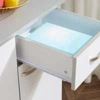 Credenza da Cucina Contemporanea con Molteplici Spazi di Stoccaggio 6 Ante 1 Cassetto, Ampio Piano