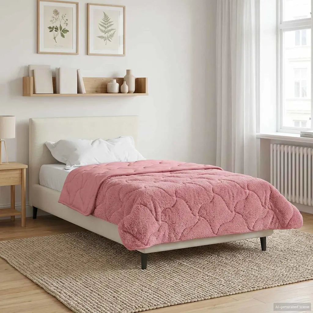 Duvet Estivo Rosa 155 x 220 cm Microfibra e Fleece Teddy 42026200