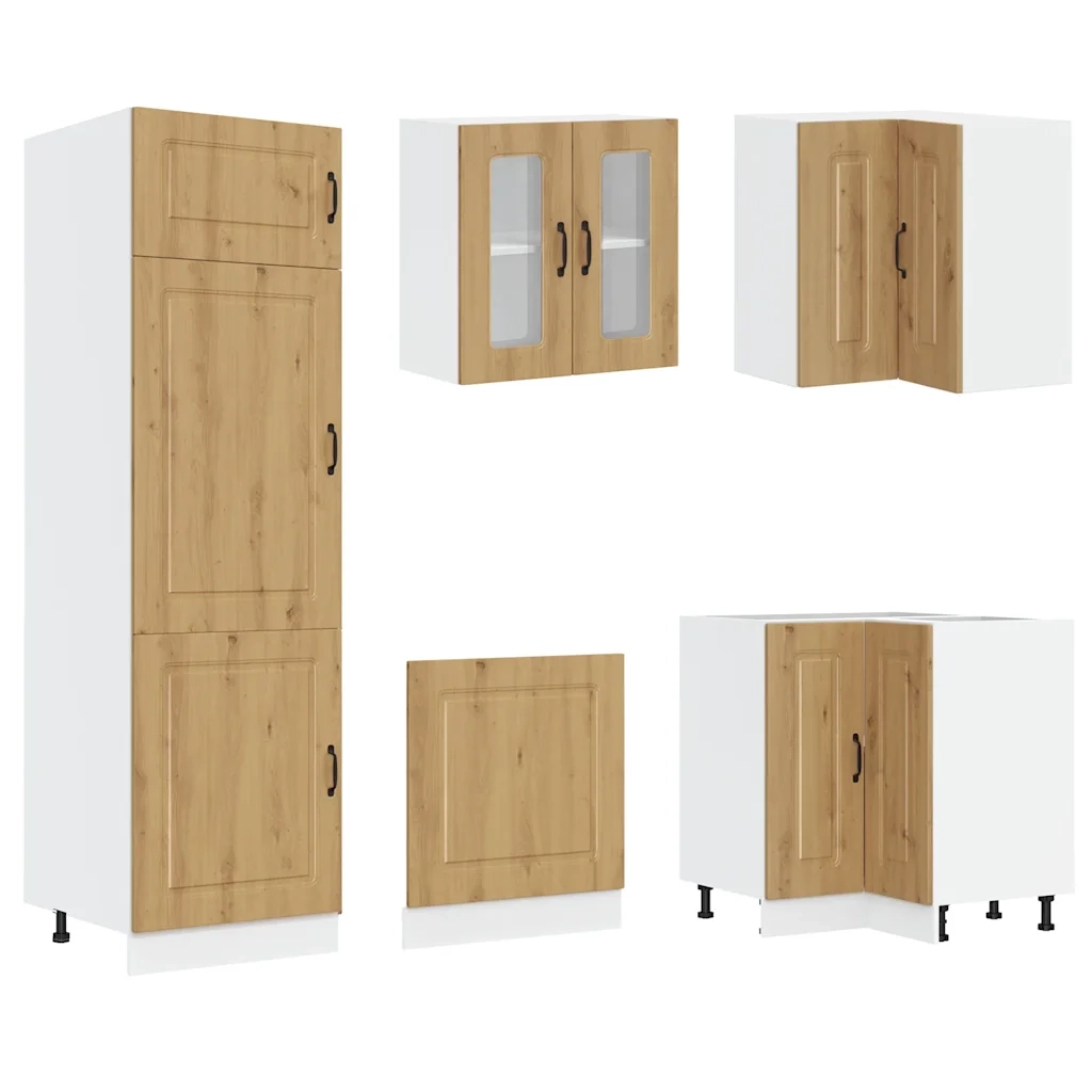 Set Mobili da Cucina 14 pz Kalmar Rovere Artigianale Truciolato