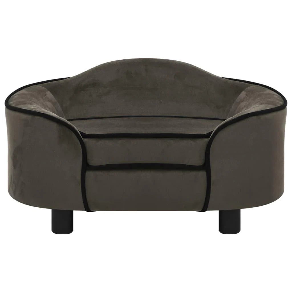 Divano per cani 67 cm grigio scuro peluche 02_0000166