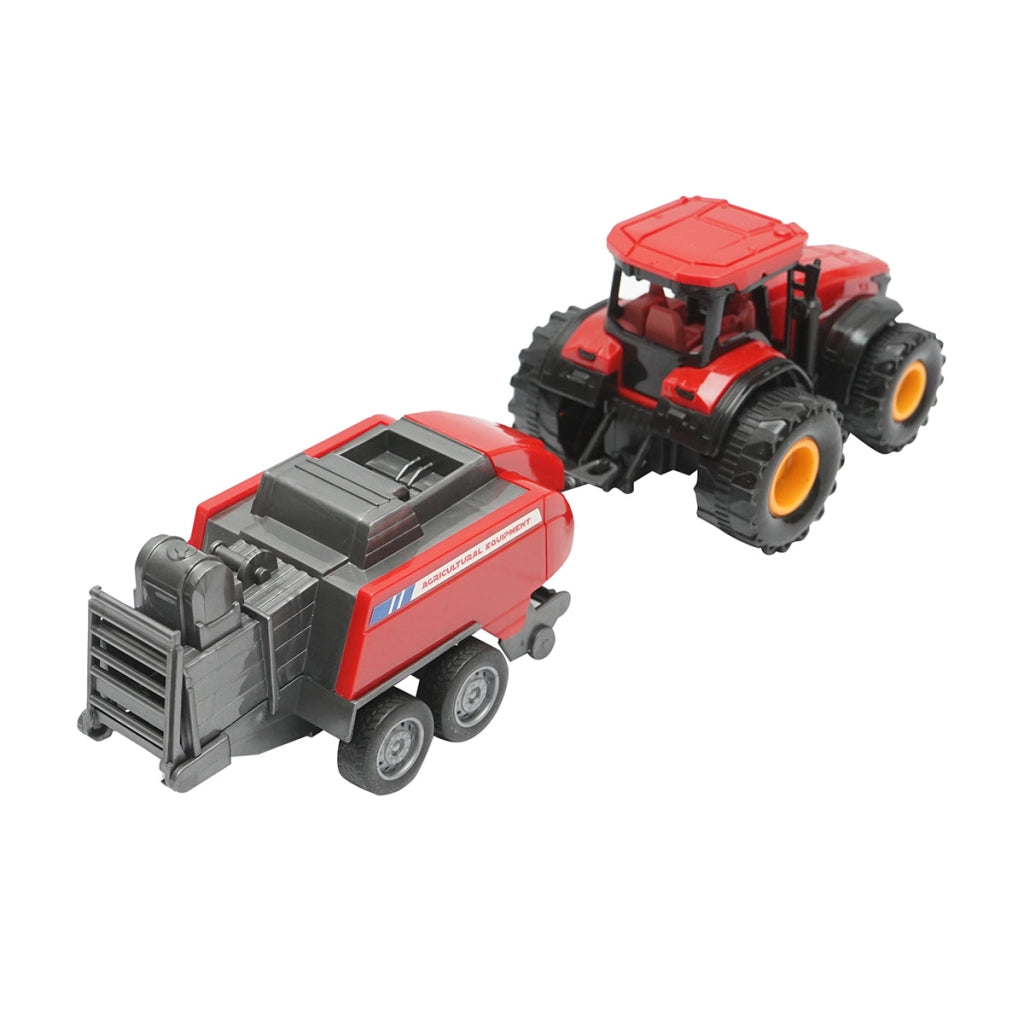 Trattore rosso con rimorchio, 304x85x83mm giocattolo per bambini +3 anni