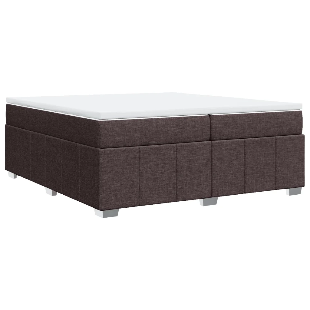 vidaXL Giroletto a Molle con Materasso Marrone Scuro 200x200cm Tessuto