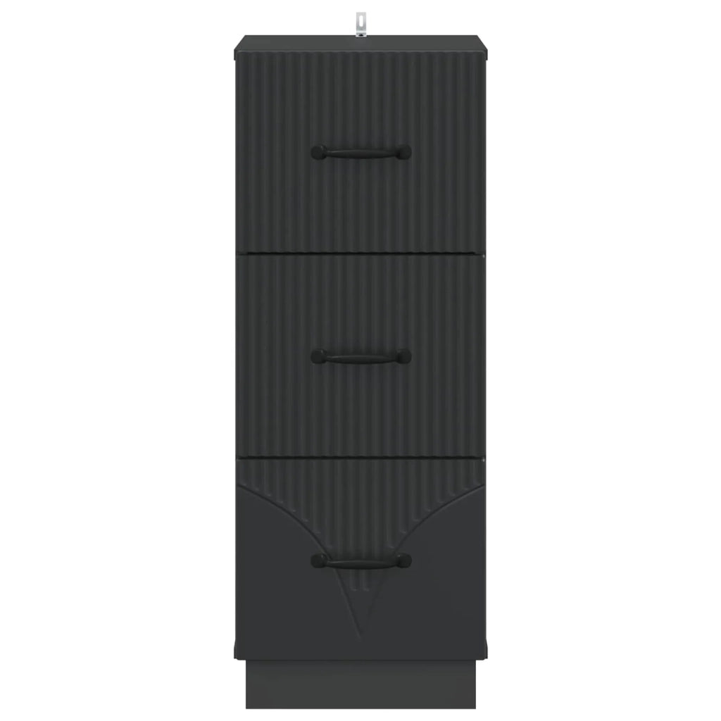 Mobile con Cassetti Nero 33 x 34,5 x 87 cm Legno ingegnerizzato