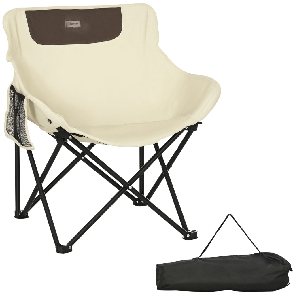Sedia da campeggio pieghevole ¨C zephmum ¨C in tessuto bianco con tracolla