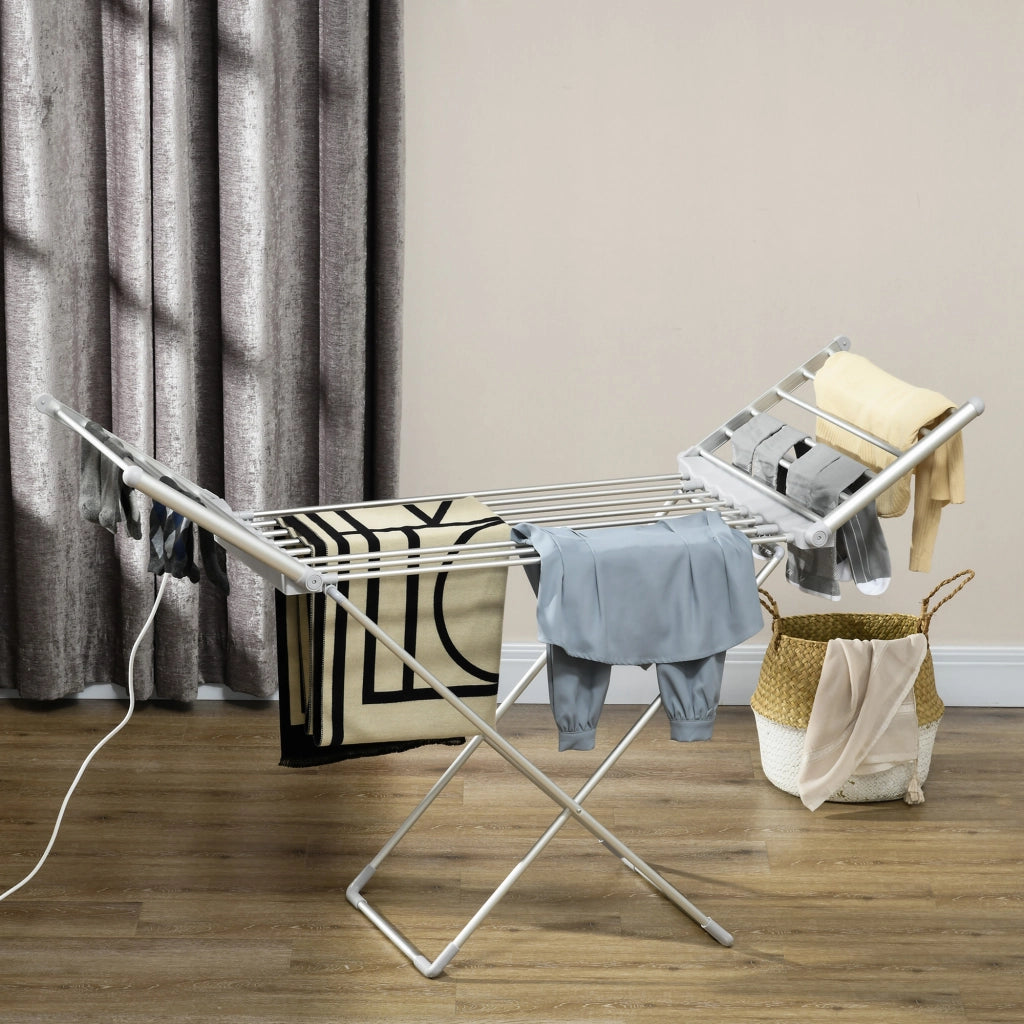 Stendibiancheria elettrico 2 ali laterali estensibili ¨C zephmum ¨C 144x53x91 cm
