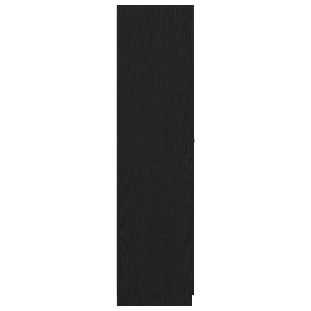Armadio  Nero Rovere 90x52x200 cm in legno ingegnerizzato