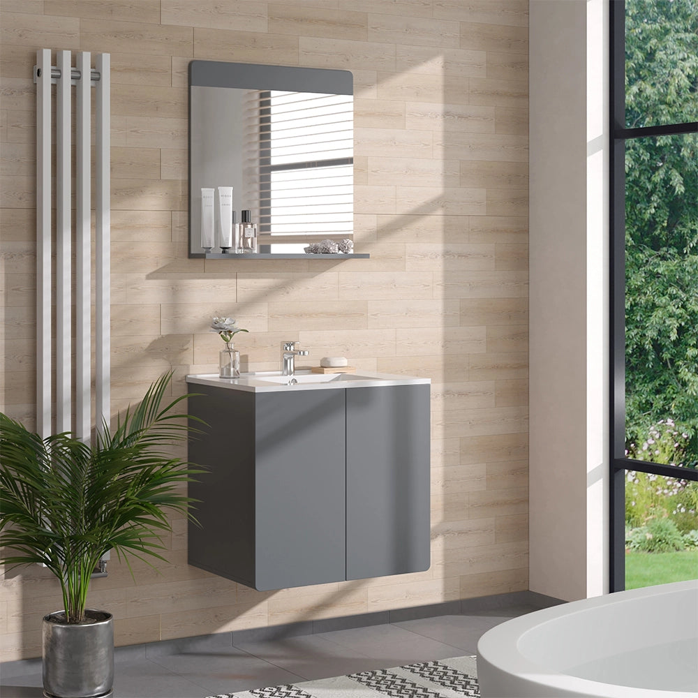 Vicco Set di mobili da bagno Grigio 2 parti