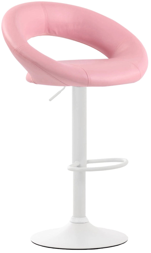 Set di 2 sgabelli da bar Olinda in finta pelle rosa,bianco