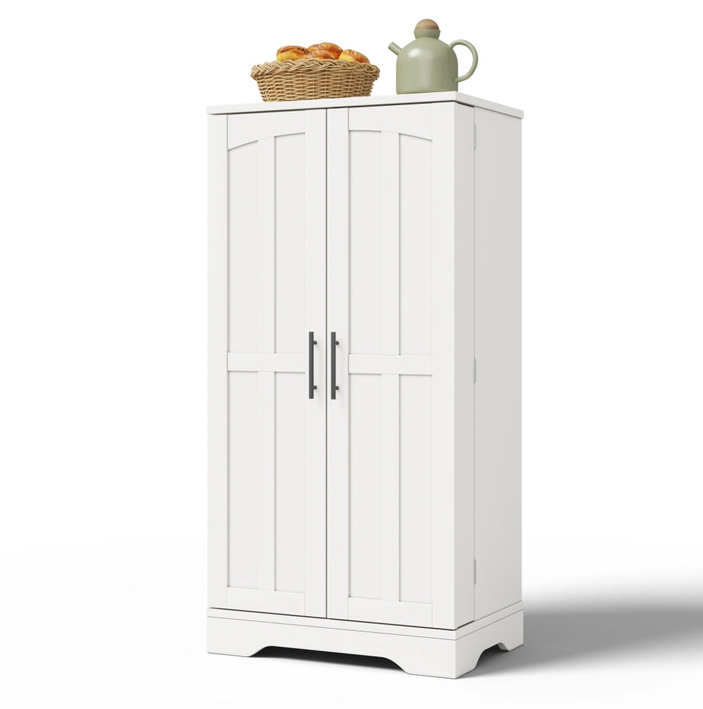 Credenza alta moderna 120x60x40 cm in MDF bianco con luce LED sensore e ripiani regolabili