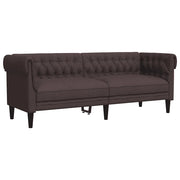 Divano | Divano da soggiorno | Sofa Chesterfield a 3 Posti Marrone Scuro in Tessuto