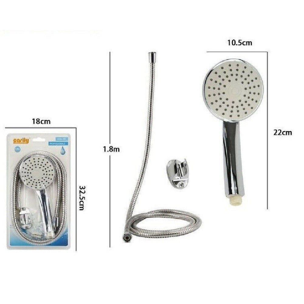 Trade Shop - Kit Doccetta Doccino Soffione Doccia Bagno Con Laccio 1,8 Metri Staffa 59165 -