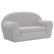 Divano letto | Sof¨¤ letto | Letto singolo Bambini a 2 Posti Grigio Chiaro in Morbido Peluche