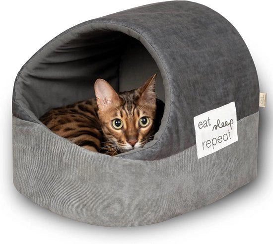 Letto per gatti in forma di igloo con design vuoto, adatto anche a gatti grandi