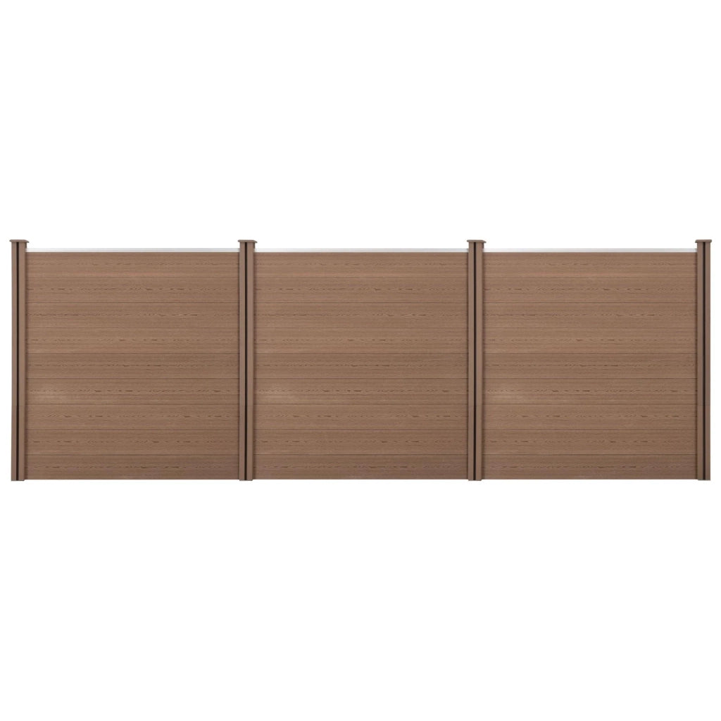 Recinzione frangivento e per la privacy in legno composito marrone (WPC) 183 x 531 cm 03_0001446