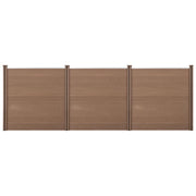 Recinzione frangivento e per la privacy in legno composito marrone (WPC) 183 x 531 cm 03_0001446