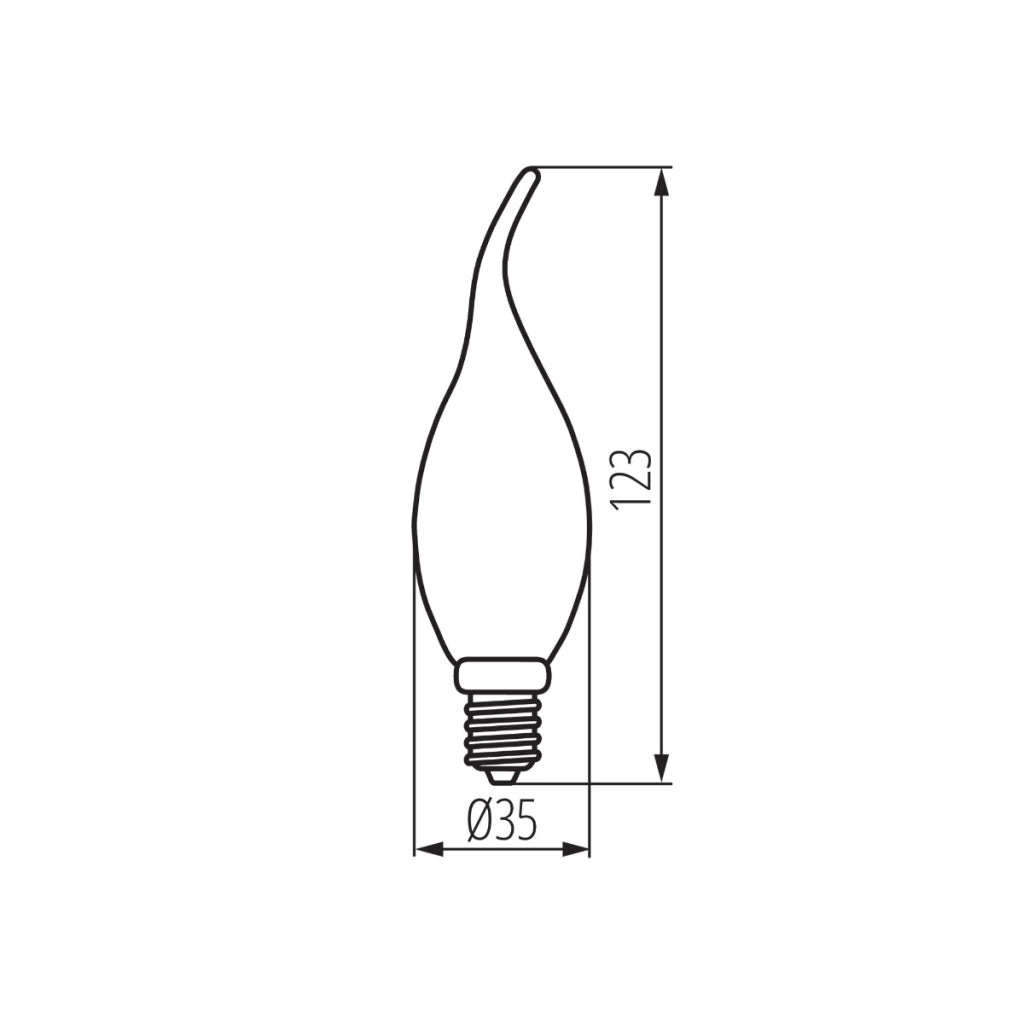 Lampadina LED filamento candela E14 3,4W 2700K Kanlux