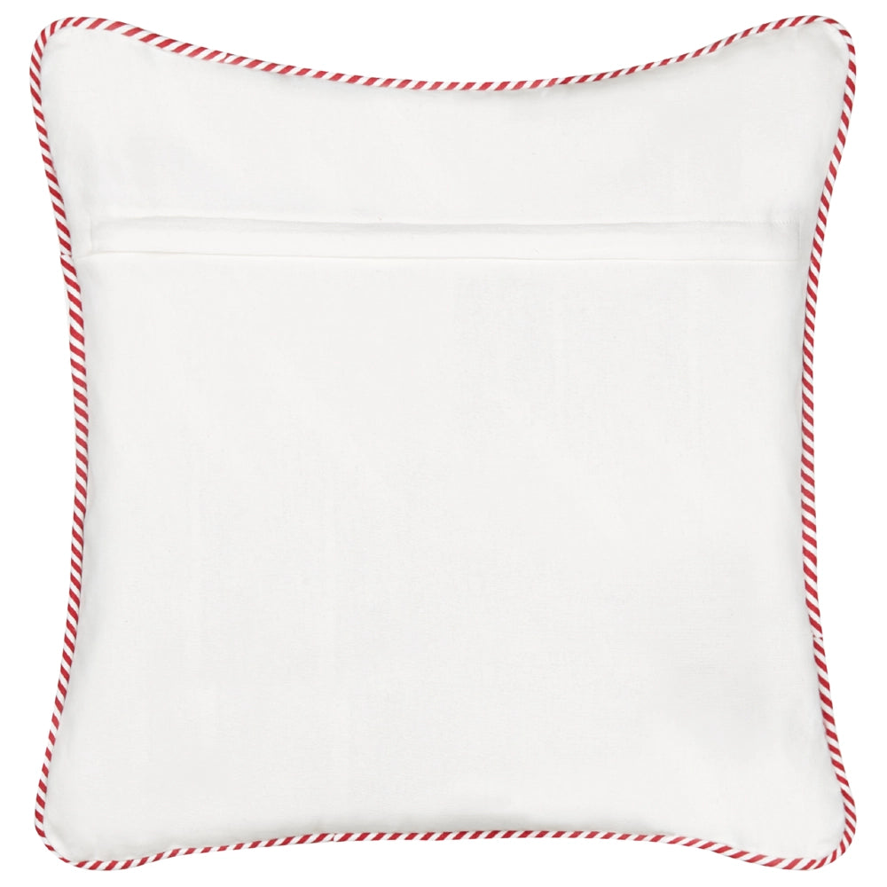 Cuscino decorativo in tessuto di velluto bianco 45 x 45 cm Motivo natalizio in cotone sfoderabile Soggiorno Camera da letto