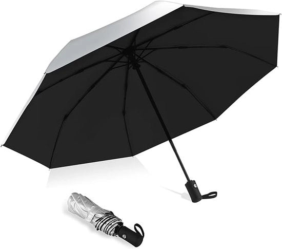 Paraplu UV 100 cm, UPF 50+, automatico, impermeabile al vento, impermeabile all'acqua, con 8 frame per uomo e donna