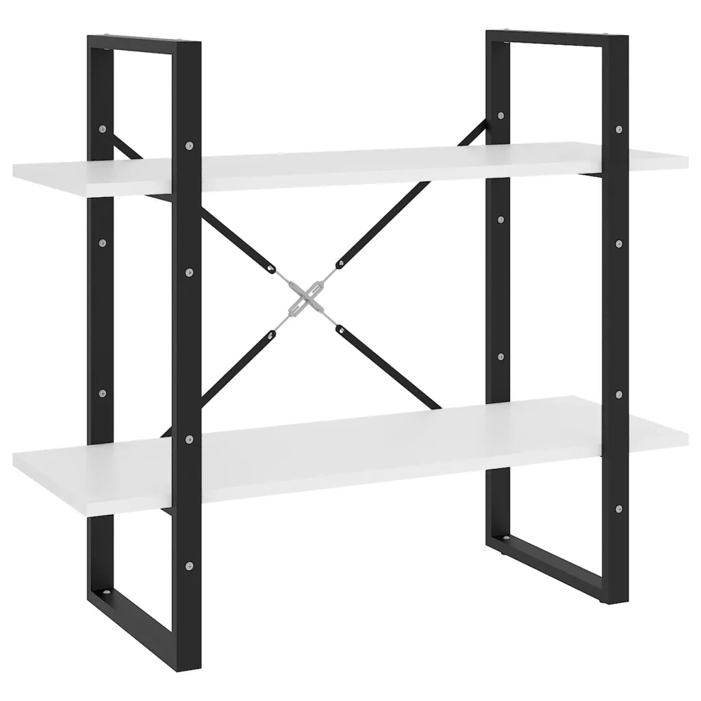 Libreria a 2 Ripiani Bianca 80x30x70 cm in Truciolato