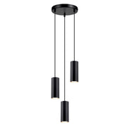 Lampada a sospensione ZMH metallo nero diametro 20 cm 3 attacchi GU10 stile industriale per sala da pranzo e soggiorno