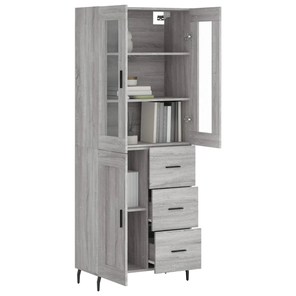 Credenza | Madia | Buffet da pranzo | Armadio da pranzo Grigio Sonoma 69,5x34x180 cm in Legno Multistrato