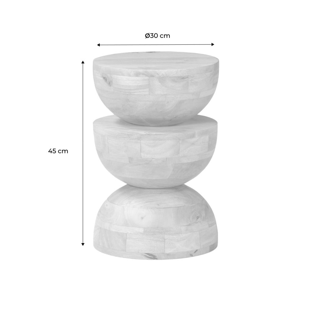 Tavolino in legno di mango naturale ø30 | sweeek