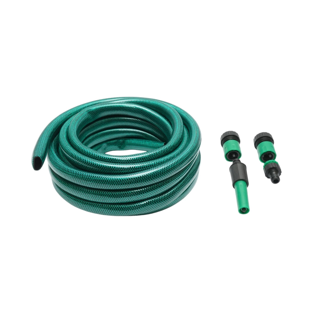 Set avvolgitubo da giardino 19mm x 7.5m con adattatore 3/4-1/2, connettori e ugello regolabile 1/2