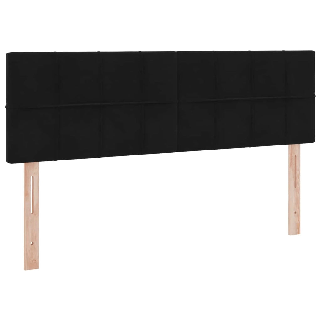 Letto con contenitore e LED con led Nero 140 x 200 cm Velluto 3371399