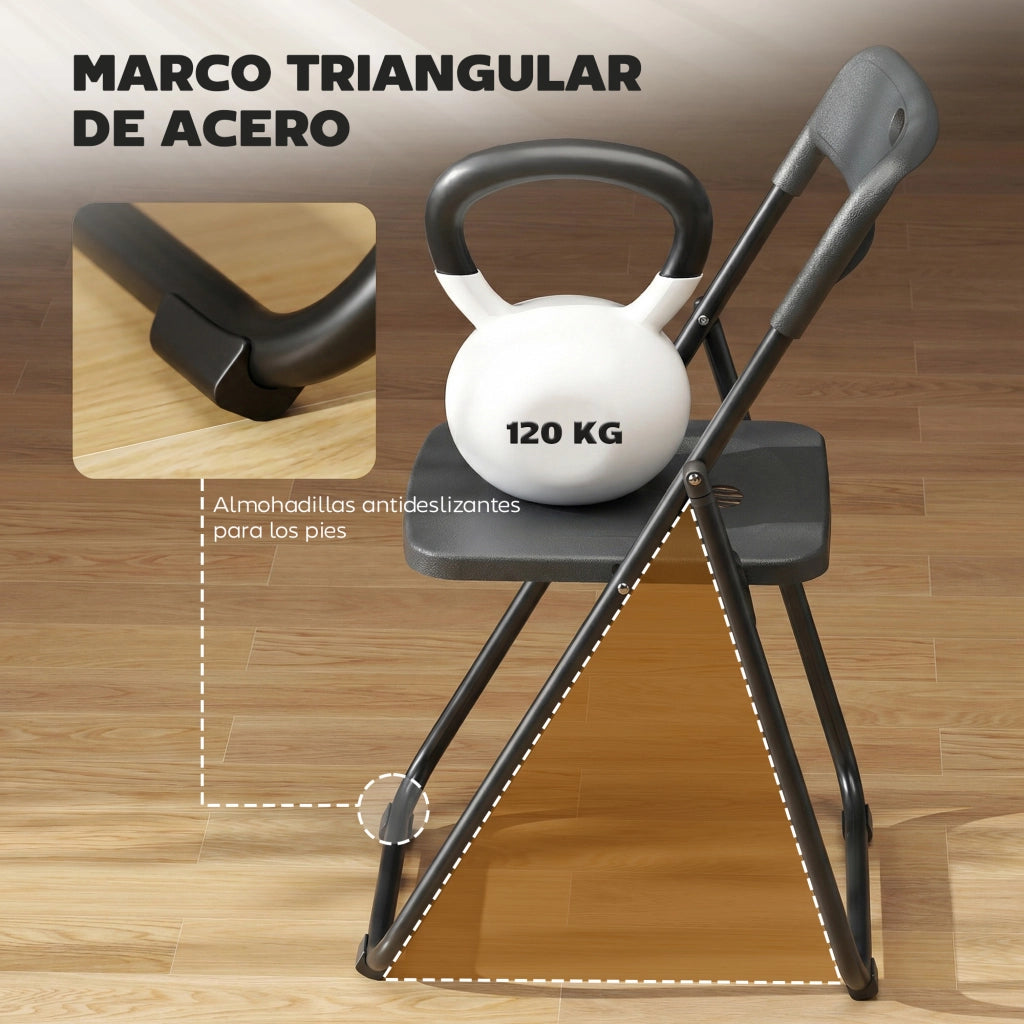 Set di 6 Sedie Pieghevoli ¨C Zephmum ¨C Plastica, Nero, 48.5x47x75 cm
