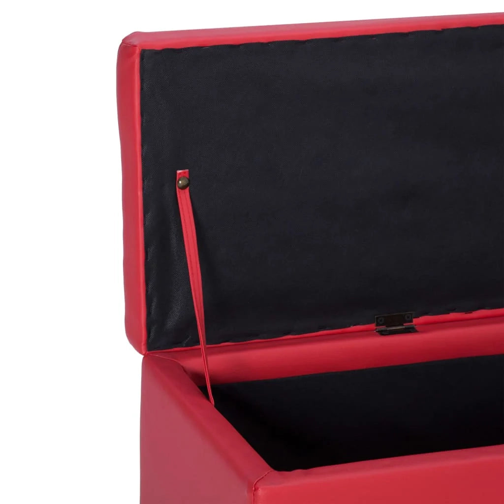 Panca con vano contenitore 116 cm similpelle rossa 02_0010737