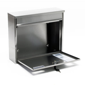 Cassetta postale singola V12 in acciaio inox con finestrelle e vetrino portanome