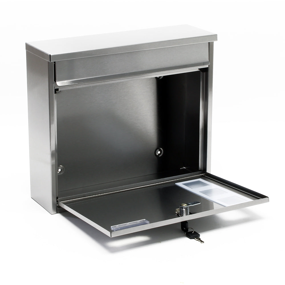 Cassetta postale singola V12 in acciaio inox con finestrelle e vetrino portanome