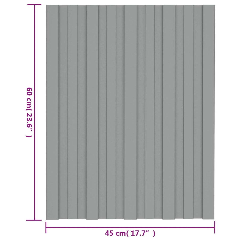 Pannello per tetto 36 pcs Grigio 60 x 45 cm Acciaio zincato 42047103