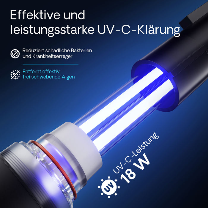 CPF-500 Filtro a pressione con UVC 18 W e chiarificatore per laghetti fino a 30.000l d’acqua