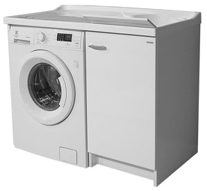 Lavatoio e Coprilavatrice 109x60x89cm Asse in Termoplastico Montegrappa Marella Bianco Destro