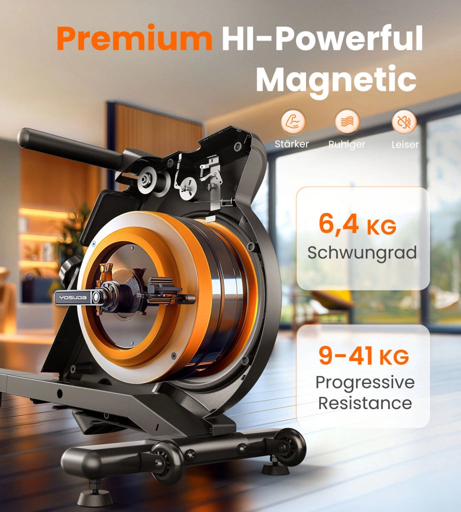 Vogatore Magnetico Domestico ¨C zephmum ¨C Regolabile, 16 Livelli, Fino a 160kg