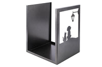 Portalegna per Camino in Ferro Verniciato 40,5x35,5x50cm Grigio Martellato