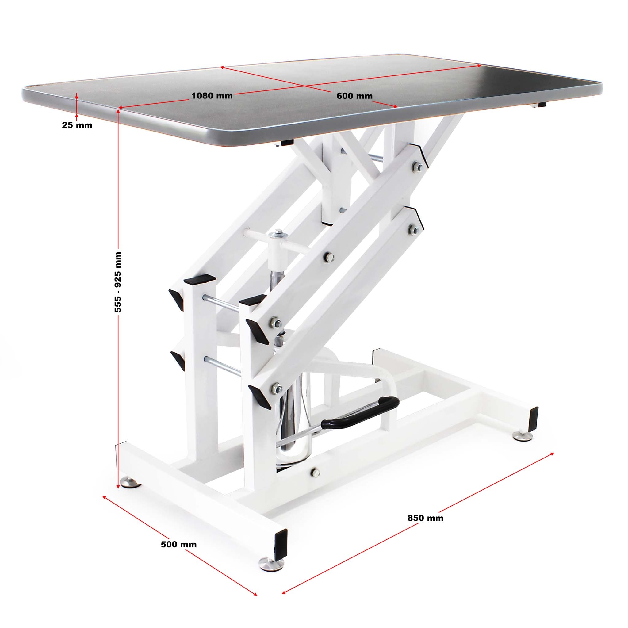 Tavolo da toelettatura idraulico richiudibile per cane e gatto