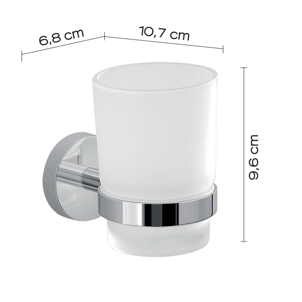 Portaspazzolini da muro in acciaio inox e Cromall 2310 Gedy serie EROS Cromato