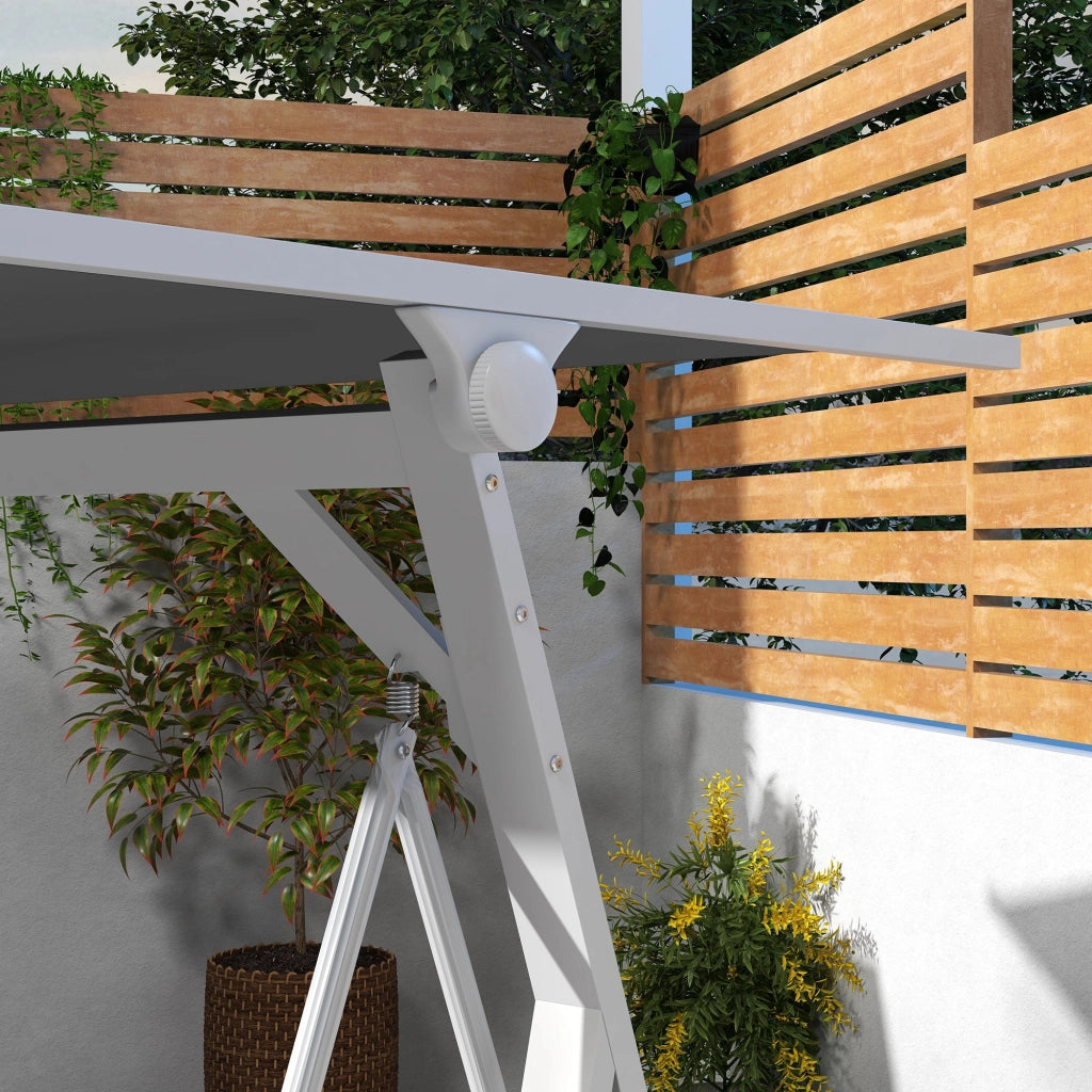 Dondolo da Giardino 3 Posti con Tettuccio Inclinabile ¨C zephmum ¨C Grigio Scuro Acciaio 205x130x175 cm