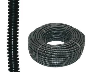 TUBO GUAINA CAVO CORRUGATO 32 NERO FLESSIBILE FLEX PVC IMPIANTO ELETTRICO 25MT