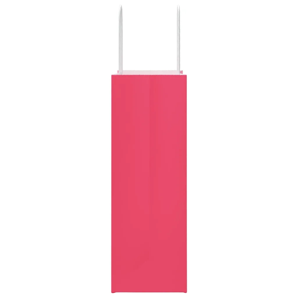 vidaXL Sacchetti di Carta 250 pz con Manici Rosa 21x11x31 cm