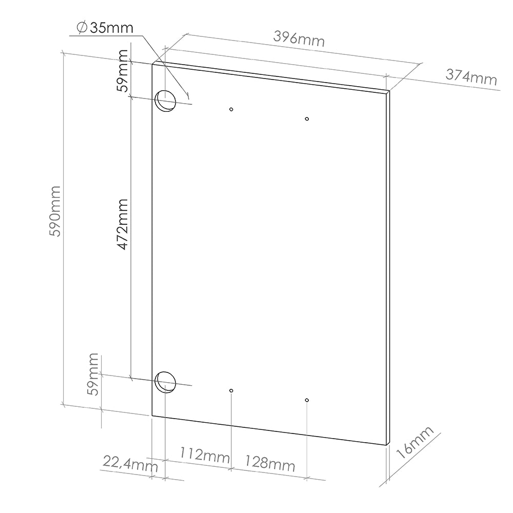 Vicco Frontale cucina Nero lucido 39.6 x 59 cm frontale del mobile per pensile