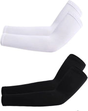 Mou flessibili per bicicletta con protezione UV, zonwering estiva per attività all'aperto - nero/bianco - sport estivi pallacanestro calcio golf - corsa camminata - unisex - 2 paia di maniche per gomiti