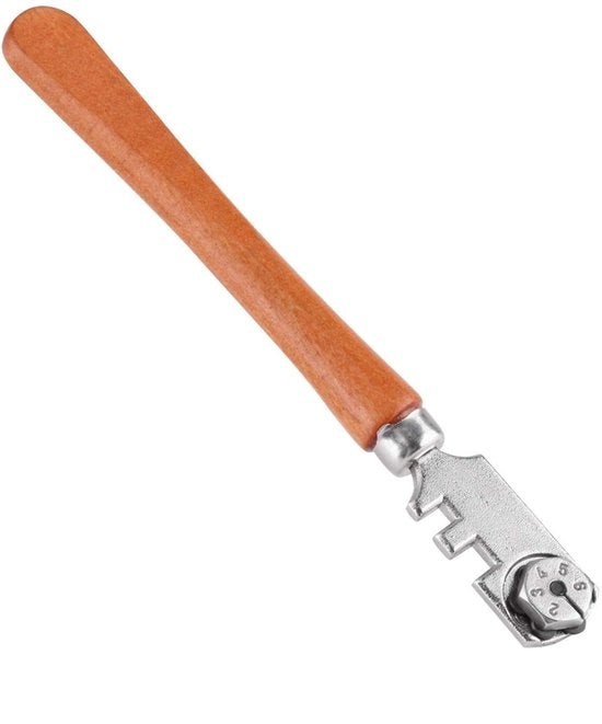 Glaskapper Professionale con 6 Carbide Snijwielen e Manubrio in Legno per Taglio Preciso di Vetro, Specchi e Mosaici
