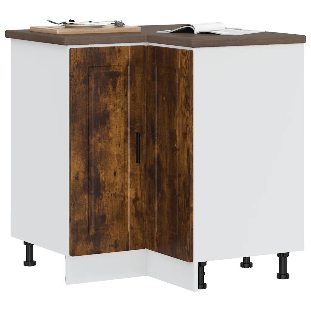 vidaXL Base ad Angolo Cucina Porto Rovere Fumo in Legno Multistrato