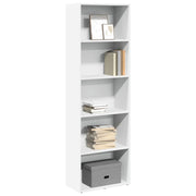 Libreria-Scaffale per Libri-Mobile di Stoccaggio Bianca 60x30x189 cm in Legno Multistrato