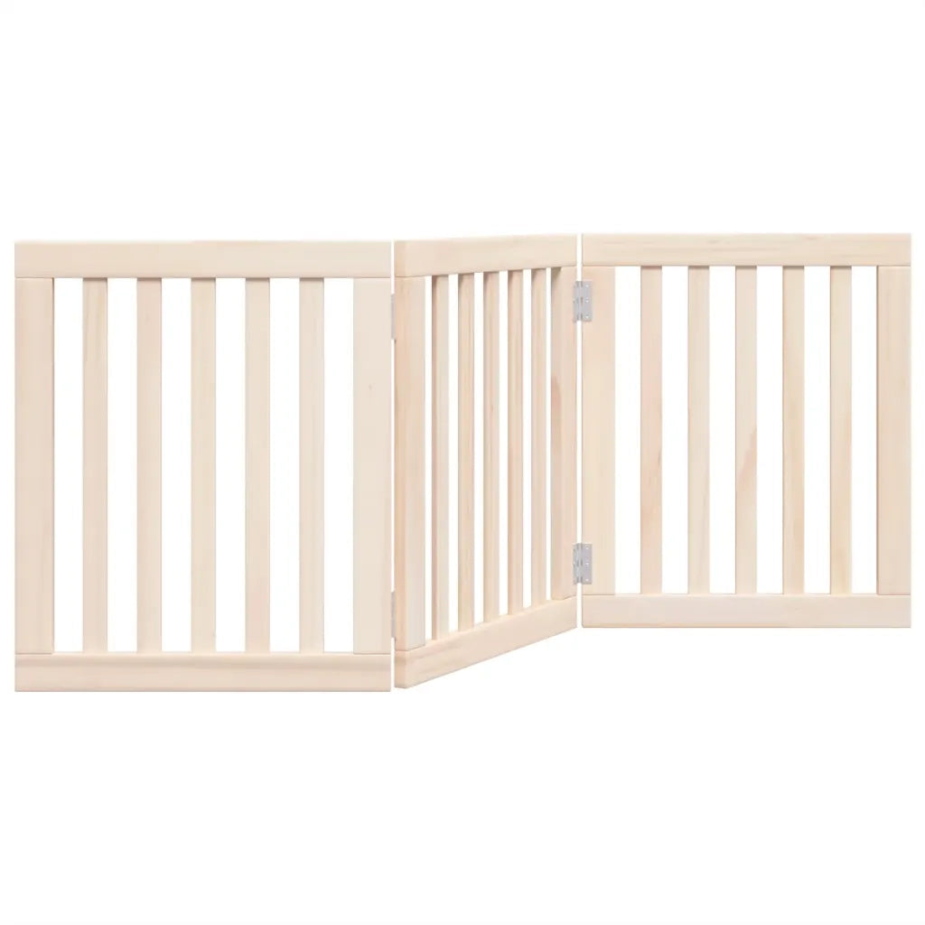 vidaXL Cancello per Cani Pieghevole 3 Pannelli 150 cm Legno di Pioppo