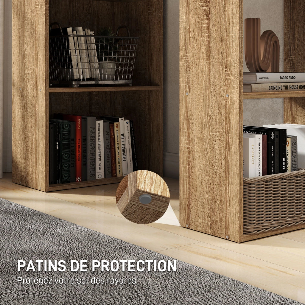Scrivania angolare con libreria ¨C Zephmum ¨C Rovere 120x60x180