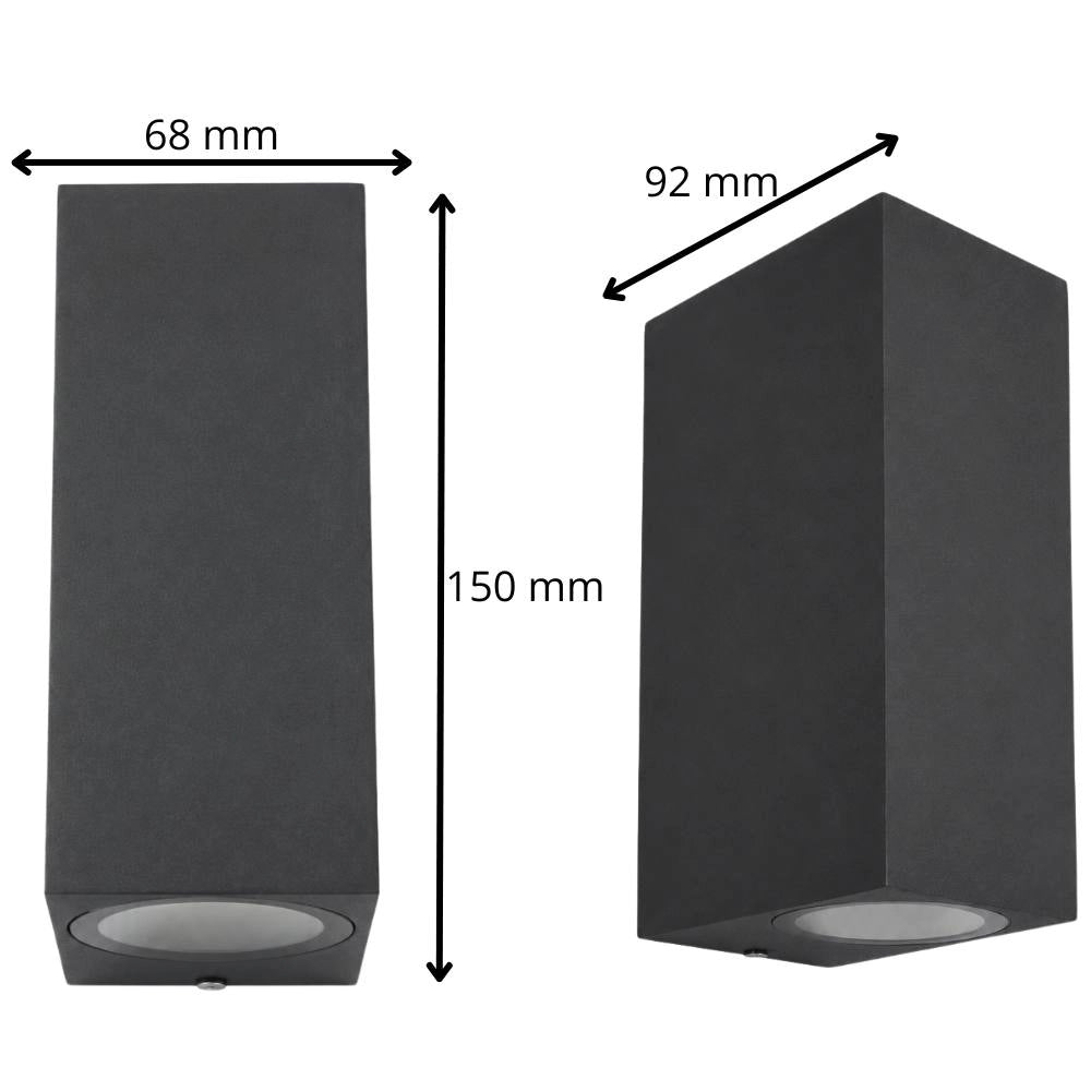 Applique esterno biemissione sovil gogo 2x gu10 ip54 grafite